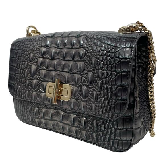 Brahmin Rosalie Leather Crossbody Bag Norcturnal Melbourne Charcoal Gray - Picture 8 of 16